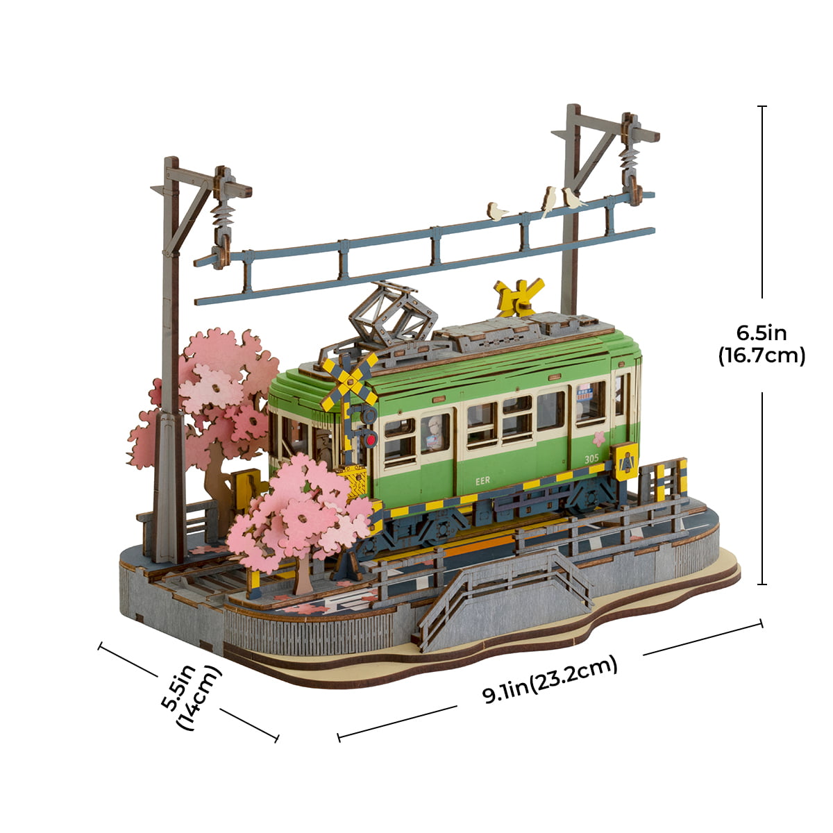 Rolife Sakura Journey Wooden Model Kit official detail view 7