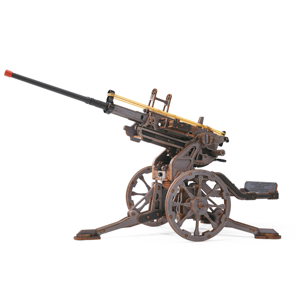 ROKR Anti-Aircraft Gun Wooden Model Kit completed product view