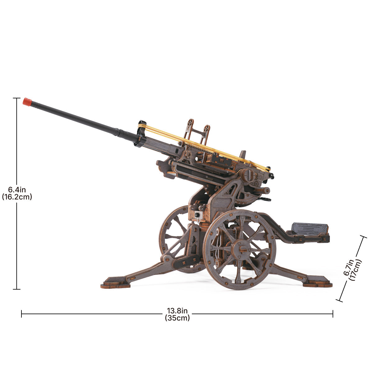 ROKR Anti-Aircraft Gun Wooden Model Kit official detail view 7
