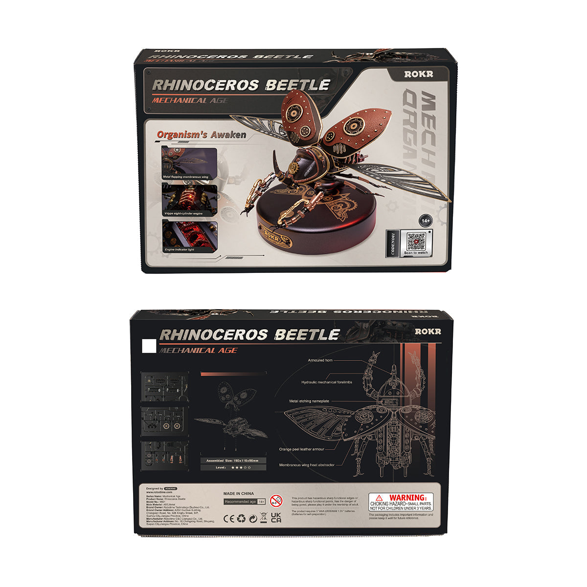 ROKR Rhinoceros Beetle Model Kit official product view 7