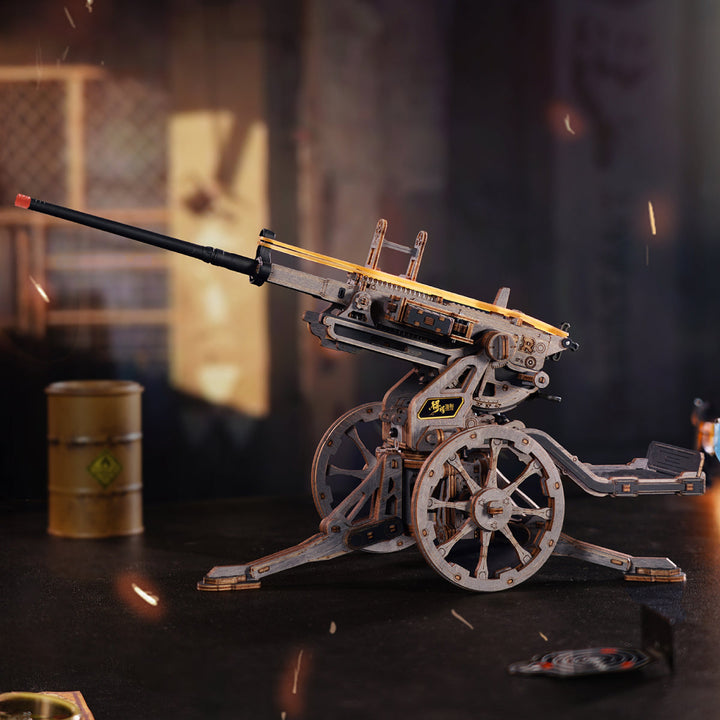 ROKR Anti-Aircraft Gun Wooden Model Kit official detail view 2