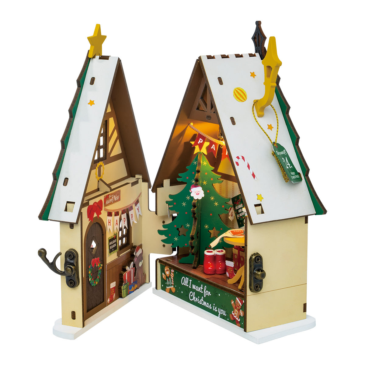 Twinkling Christmas House Miniature Kit official detail view 5