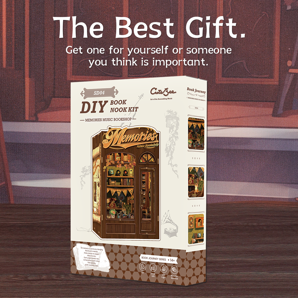 Memories Music Bookshop Book Nook Kit official product view 12