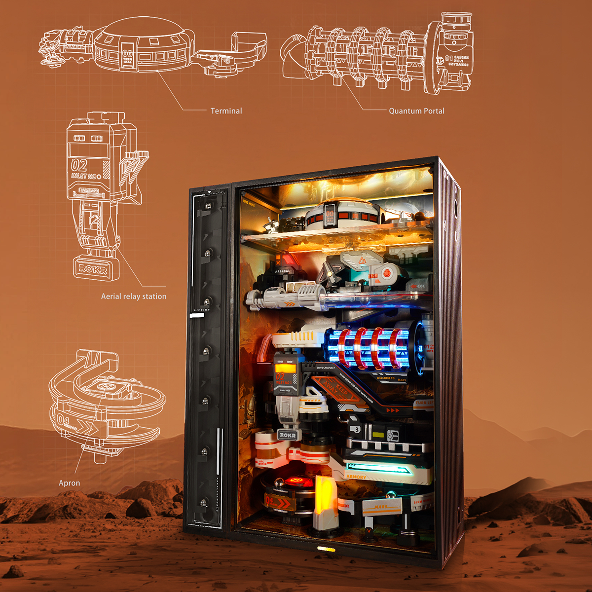 ROKR Mars Outpost Marble Run Kit official detail view 3