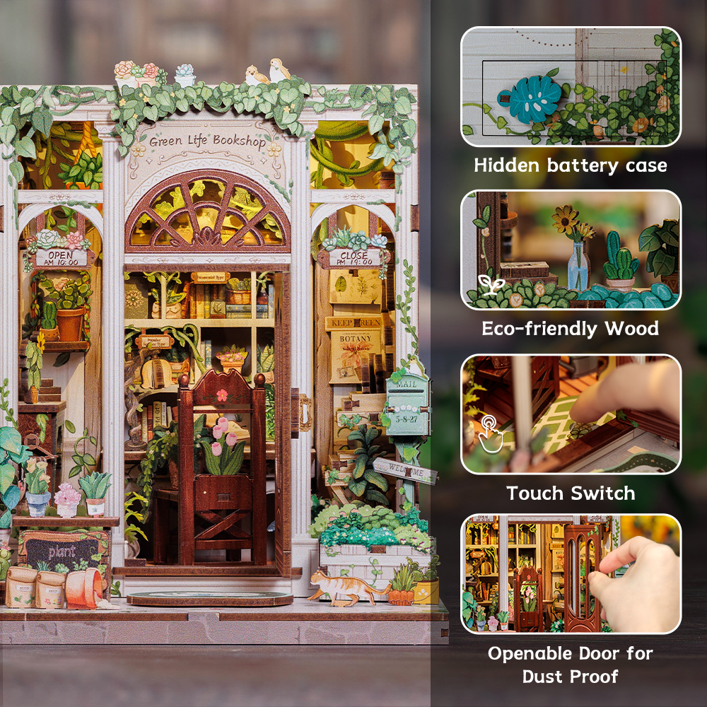 Green Life Bookshop Book Nook Kit official product view 5