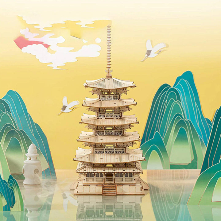 Rowood Five-storied Pagoda Creative Kit completed product view