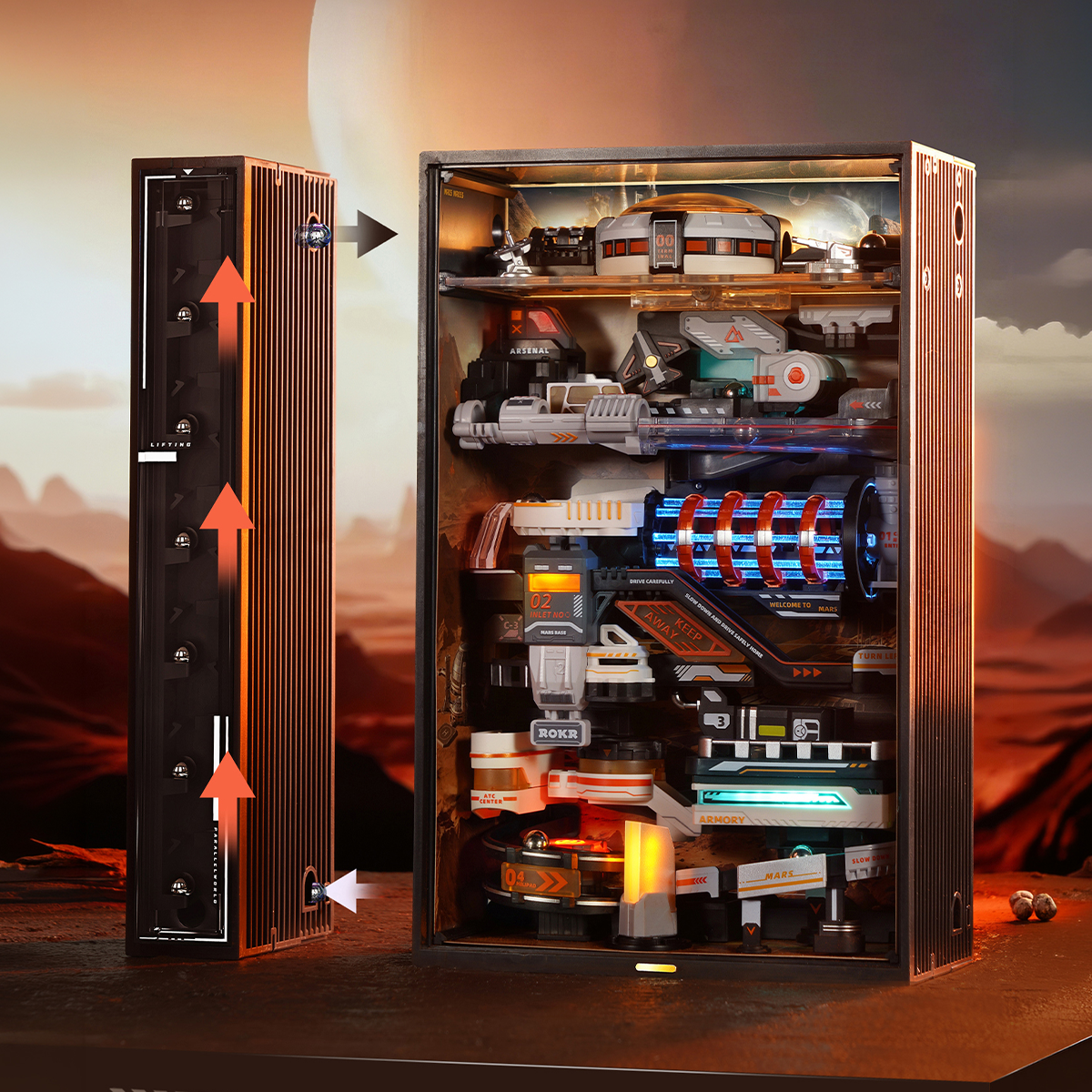 ROKR Mars Outpost Marble Run Kit official detail view 4