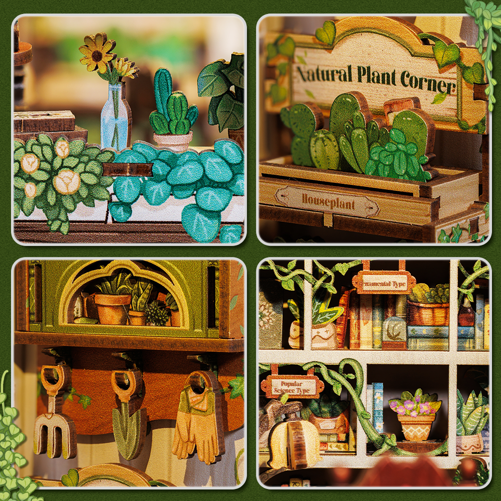 Green Life Bookshop Book Nook Kit official product view 10