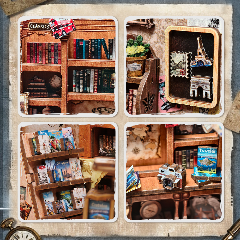 Journey Trace miniature bookshop details