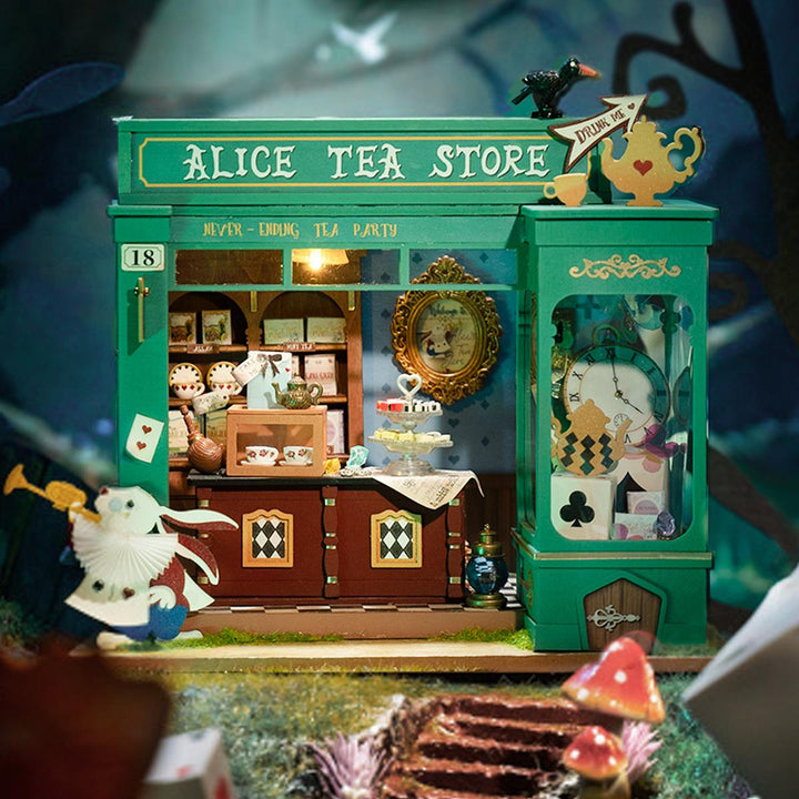 Alice's Tea Store Miniature House Kit completed product view