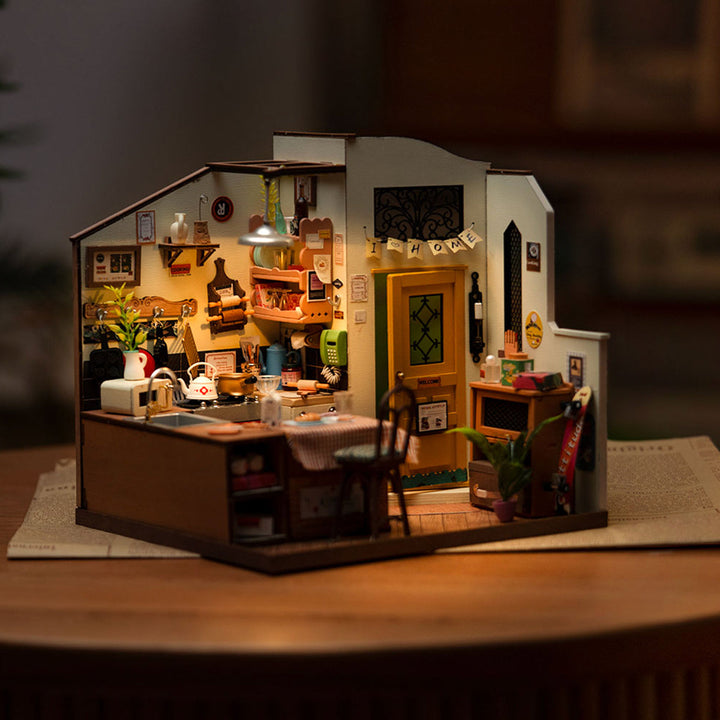 Cozy Kitchen Miniature House Kit completed product view