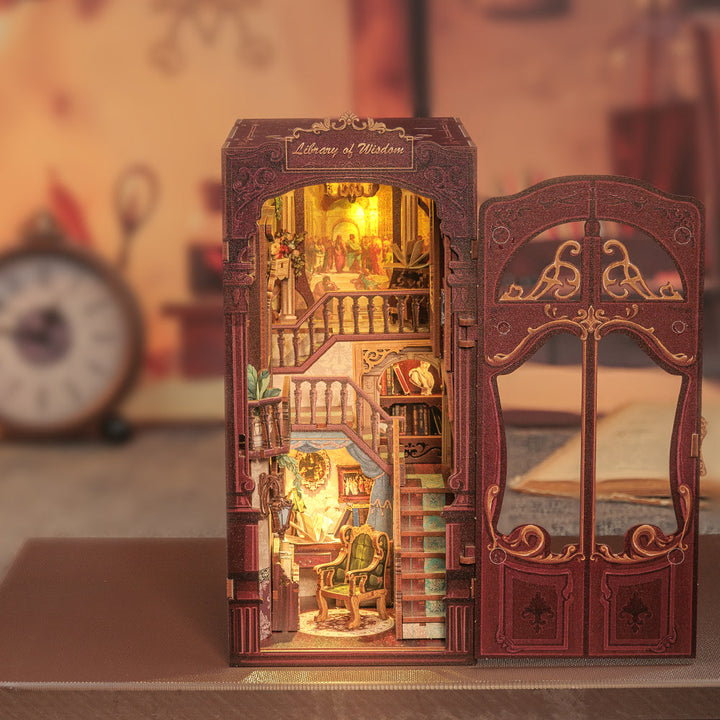 Library of Wisdom Book Nook Kit completed product view