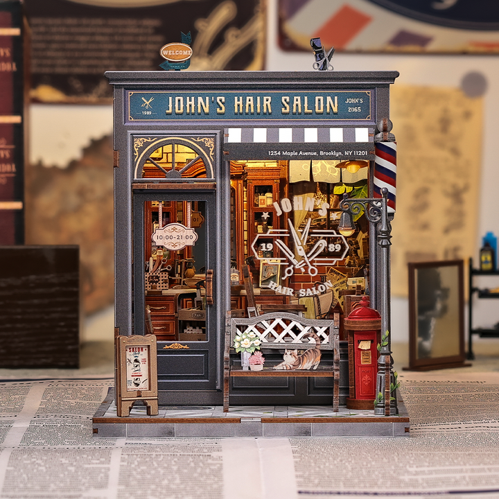 John's Hair Salon Miniature Kit completed product view