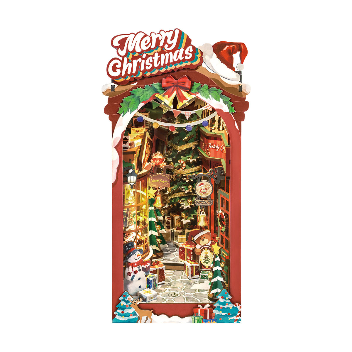 Christmas Street Book Nook Kit completed product view