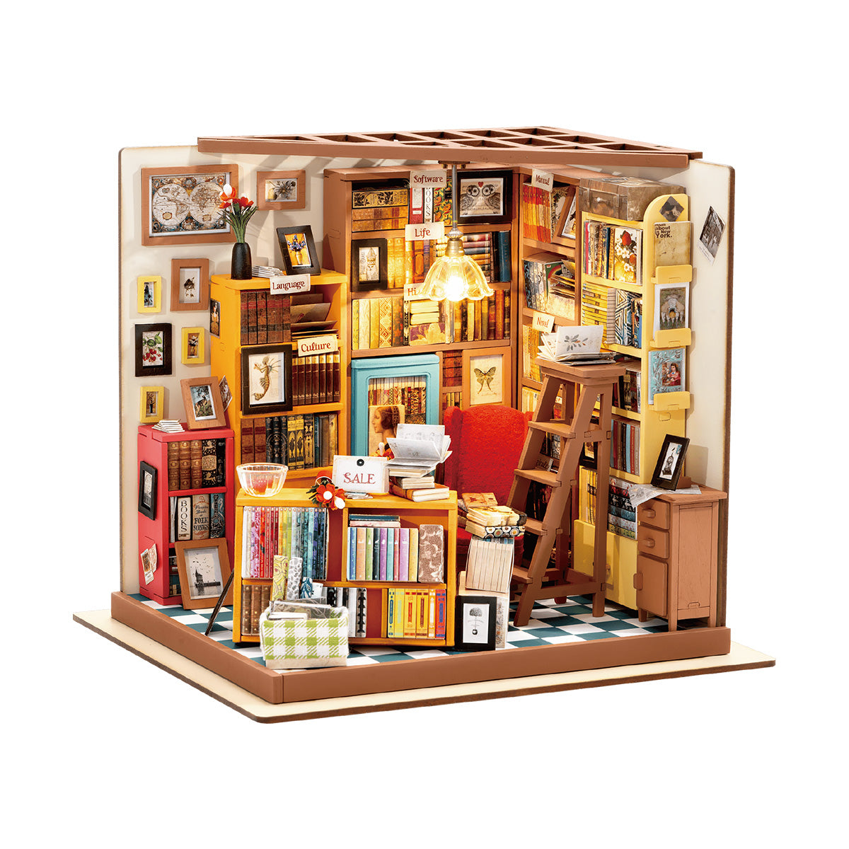 Sam's Study Library Miniature House Kit official product view 2