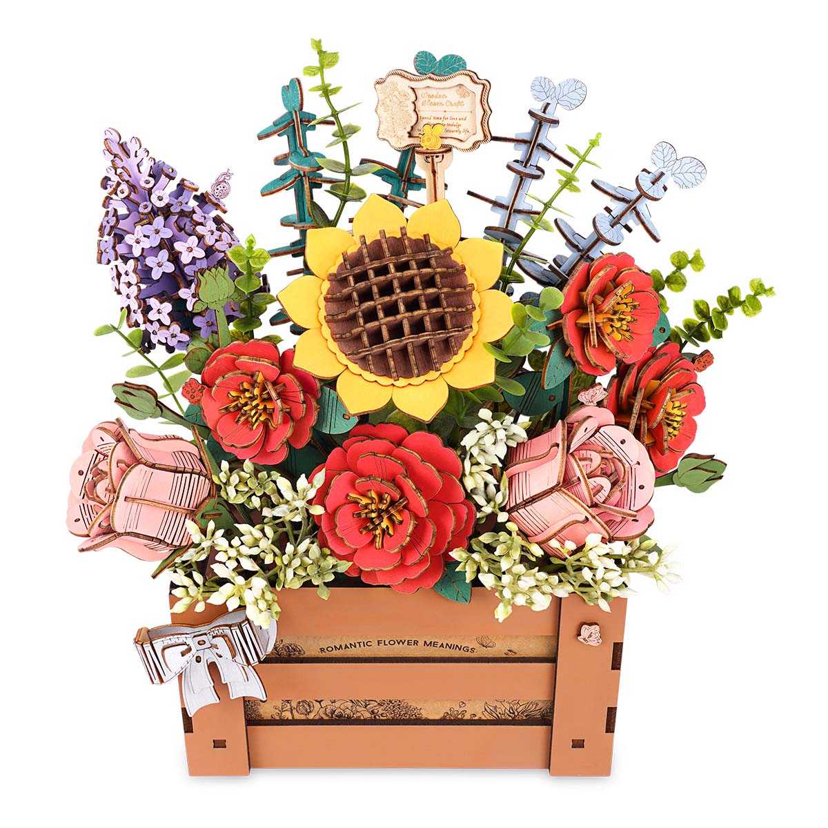 Rowood Wooden Bloom Box Kit completed product view