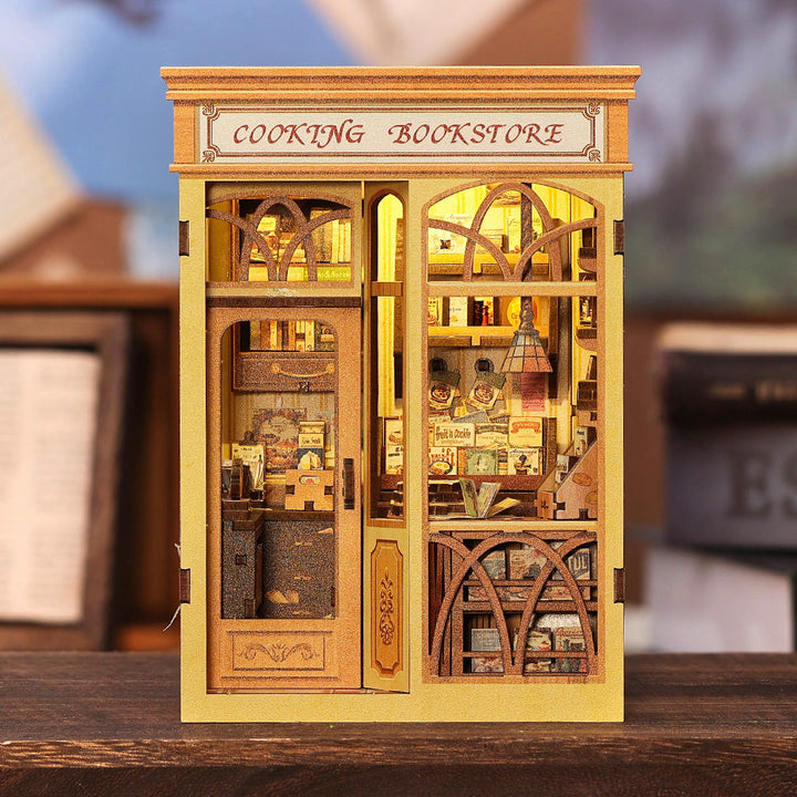 Cooking Bookstore Book Nook Kit completed product view