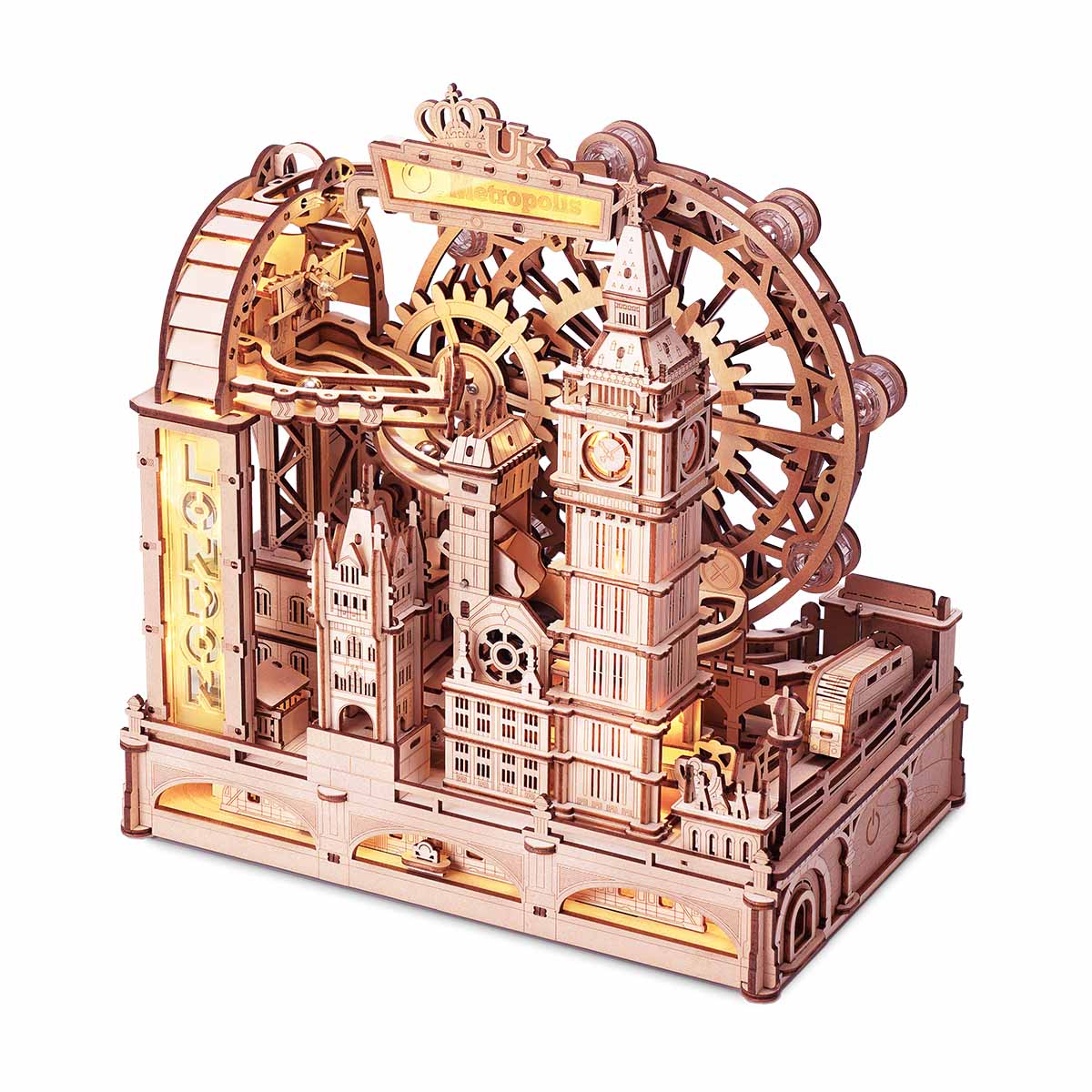 ROKR Marble Travel London Marble Run Kit completed product view