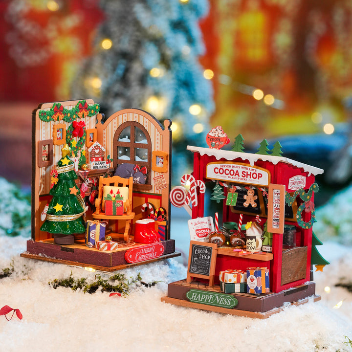 Christmas Fireplace Miniature Kit completed product view