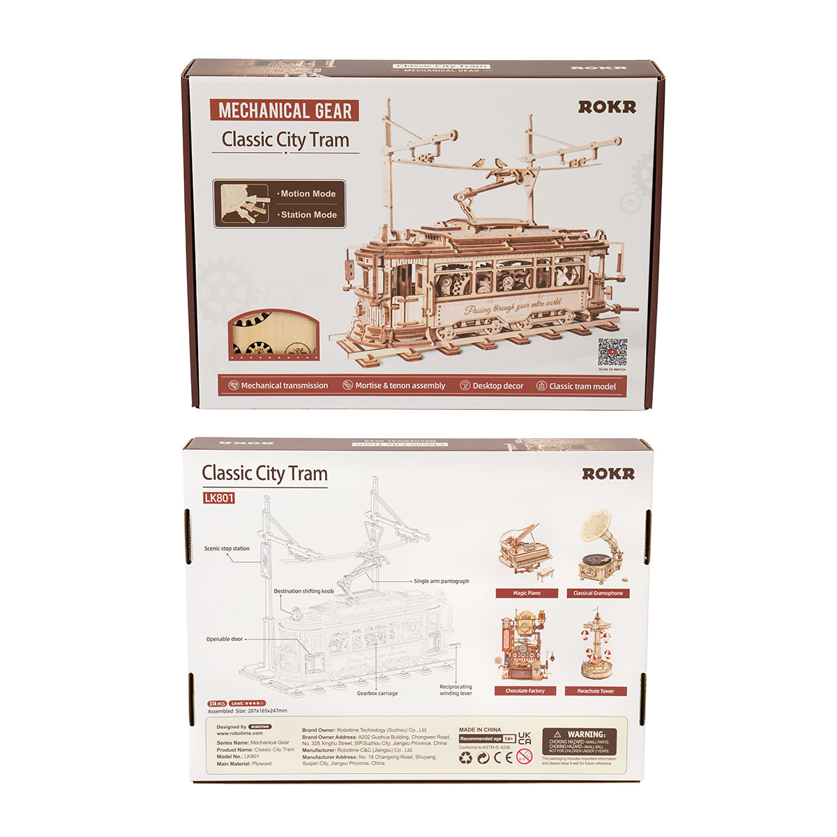 ROKR classic city Tram Model Kit official product view 9