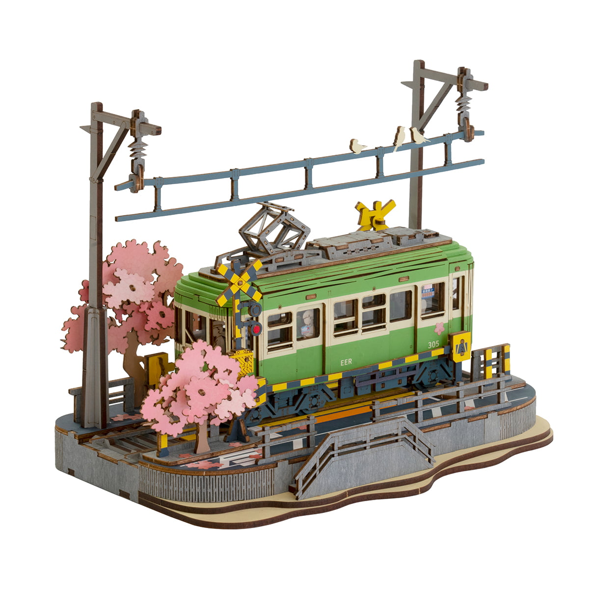 Rolife Sakura Journey Wooden Model Kit completed product view