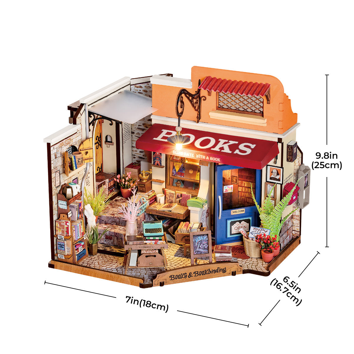 Corner Bookstore Miniature House Kit official product view 7