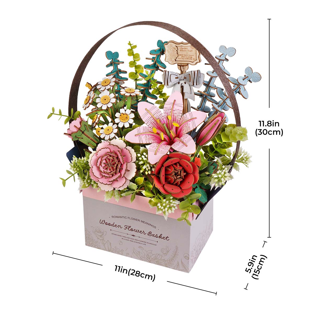 Rowood Wooden Flower Basket Kit official detail view 7
