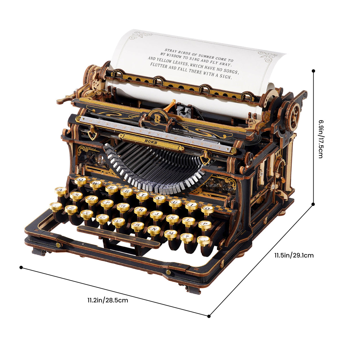 ROKR typewriter dimensions