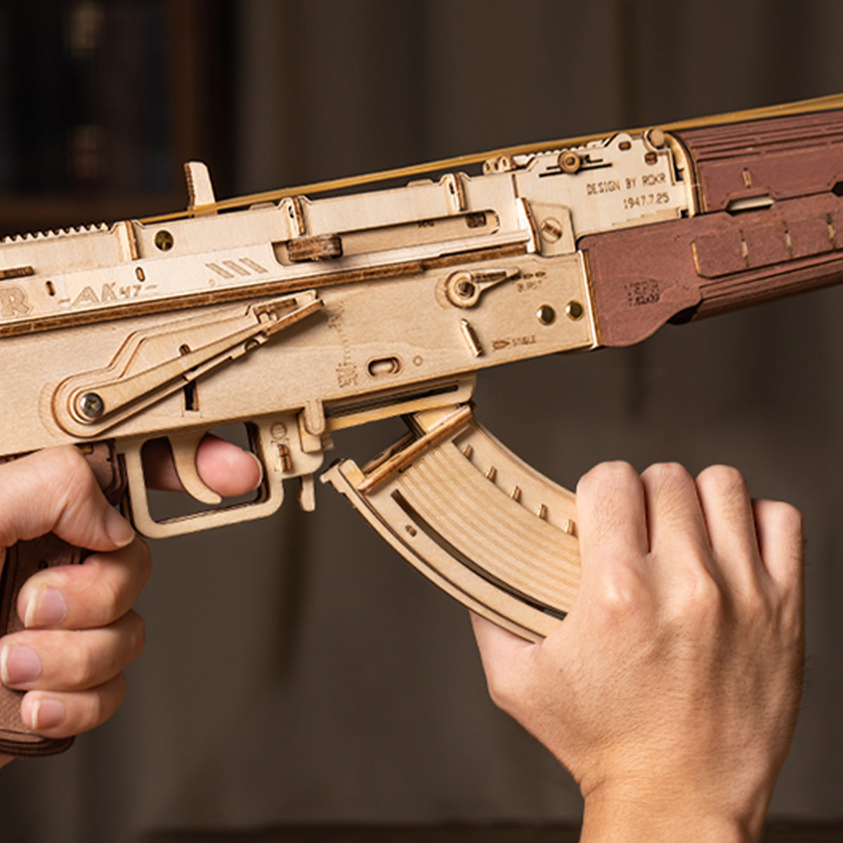 ROKR AK-47 Wooden Model Kit official product view 6