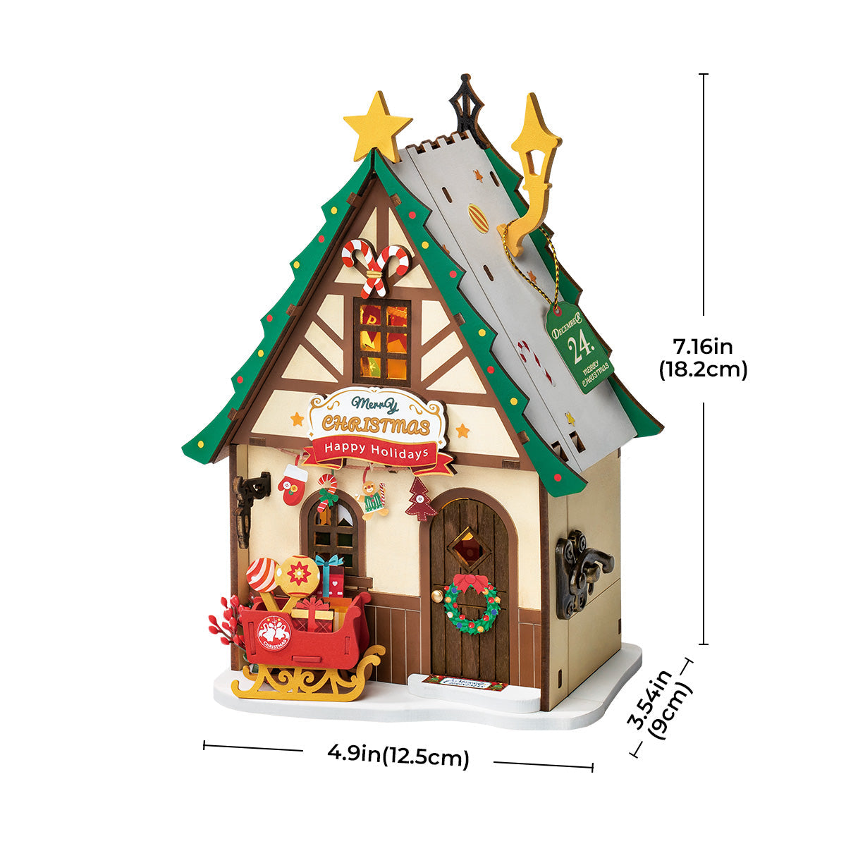 Twinkling Christmas House Miniature Kit official detail view 6