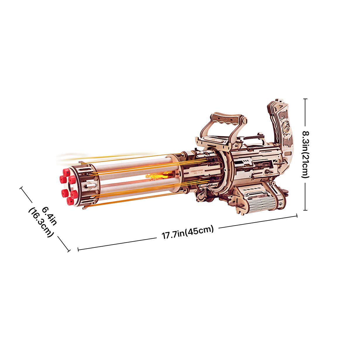 ROKR Rotating-Barrel Wooden Model Kit official product view 7