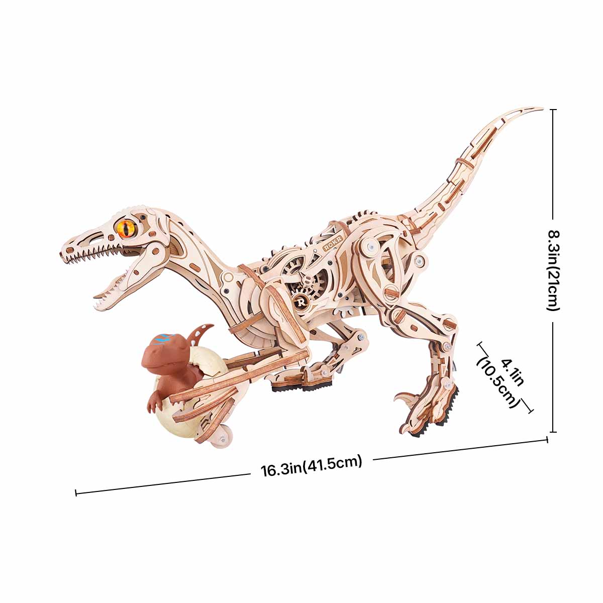 ROKR Velociraptor Mechanical Model Kit official detail view 7