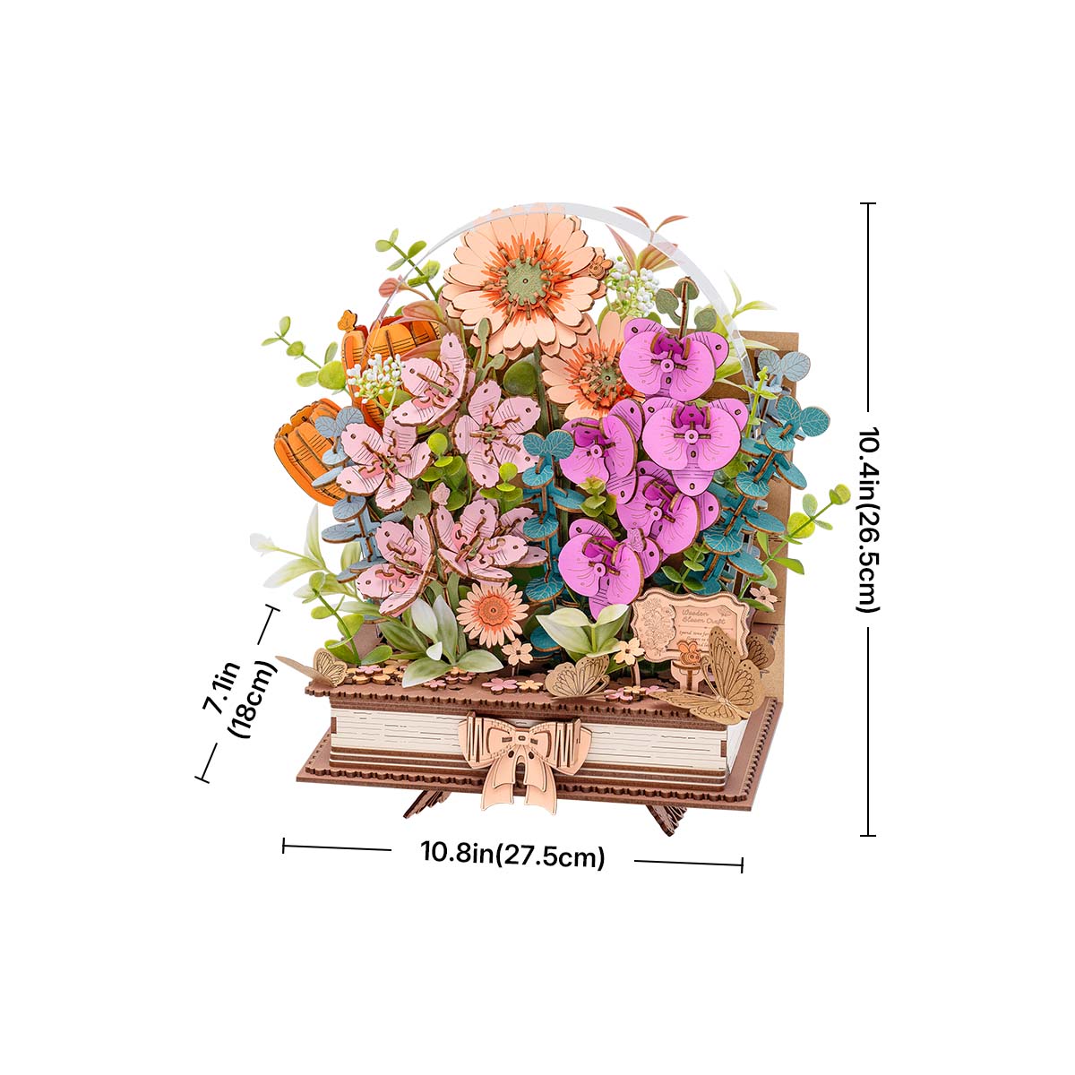Wooden Blooming Book dimensions