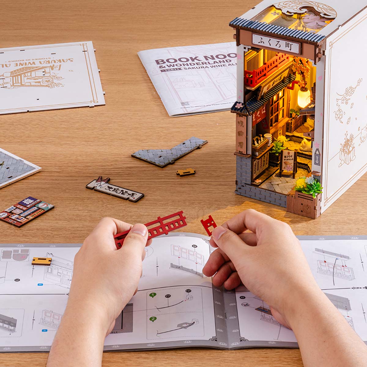 Sakura Wine Alley Book Nook Kit official detail view 7