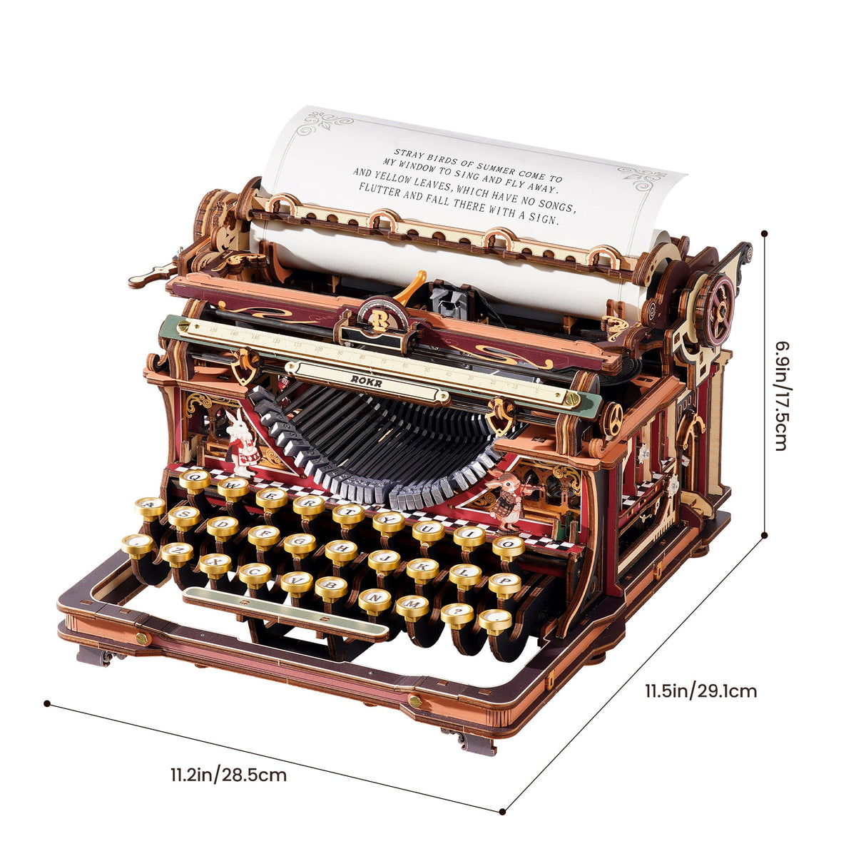 ROKR Magic Mechanical Typewriter Kit official detail view 9