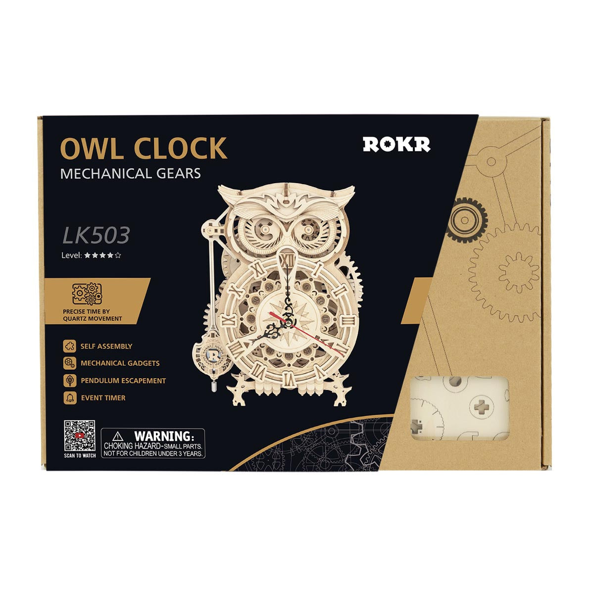 ROKR Owl Clock Model Kit official product view 5