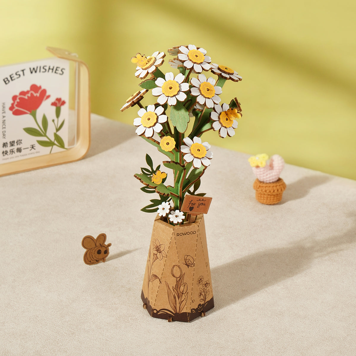 Rowood Sunflower Wooden Flower Kit official product view 14
