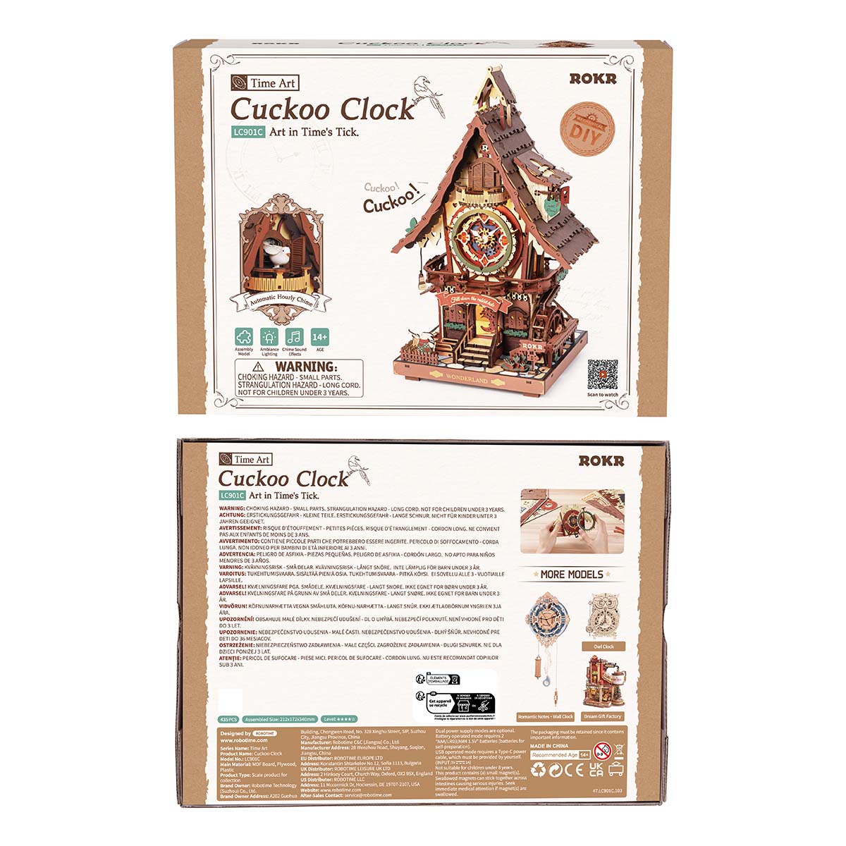 ROKR Colourful Cuckoo Clock Kit official product view 11