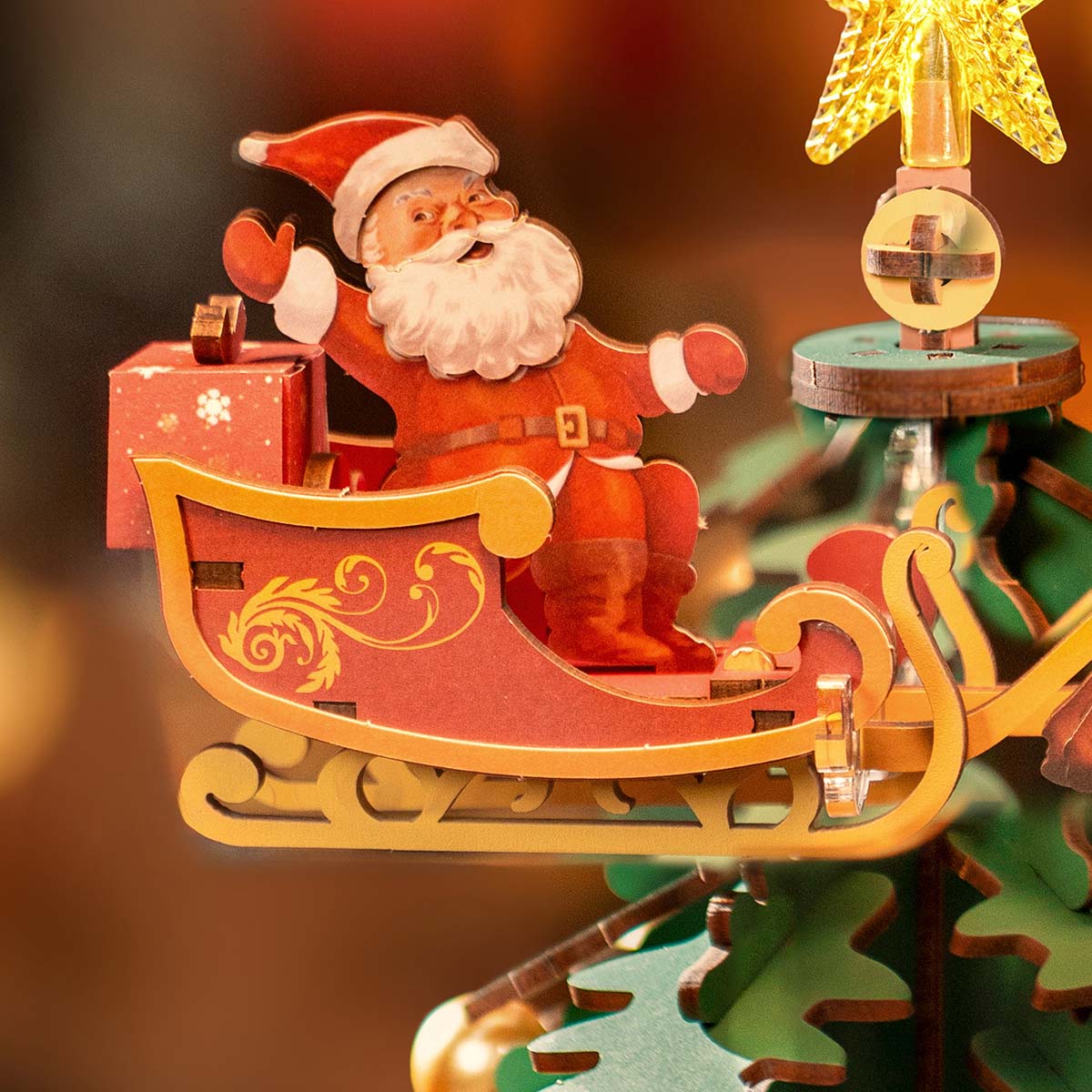 Rolife Christmas Melody Tree Music Box Kit official detail view 7