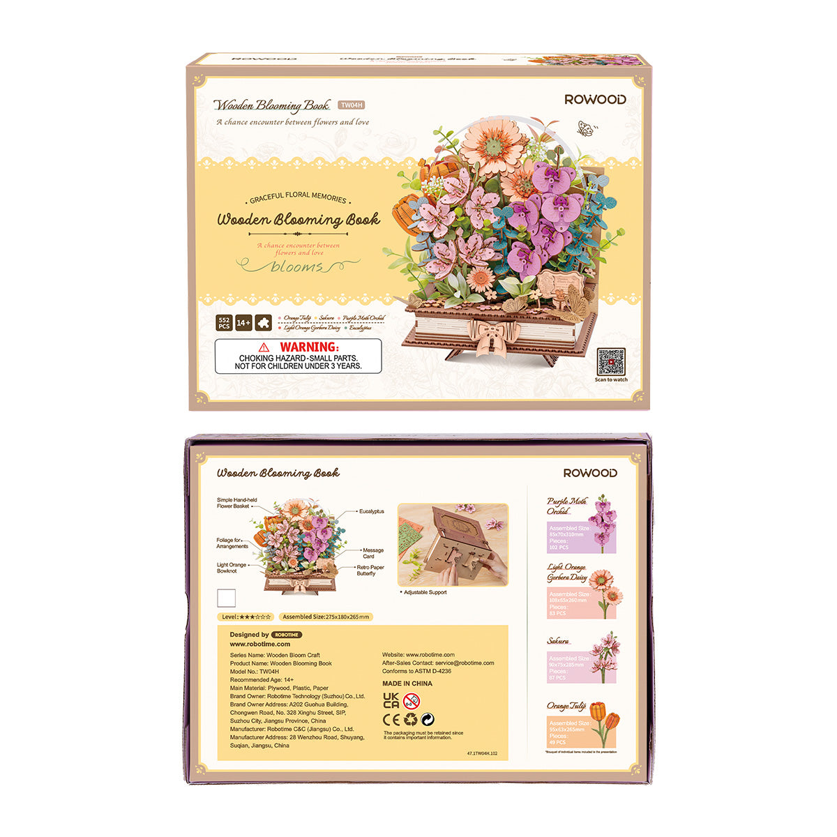 Wooden Blooming Book retail packaging