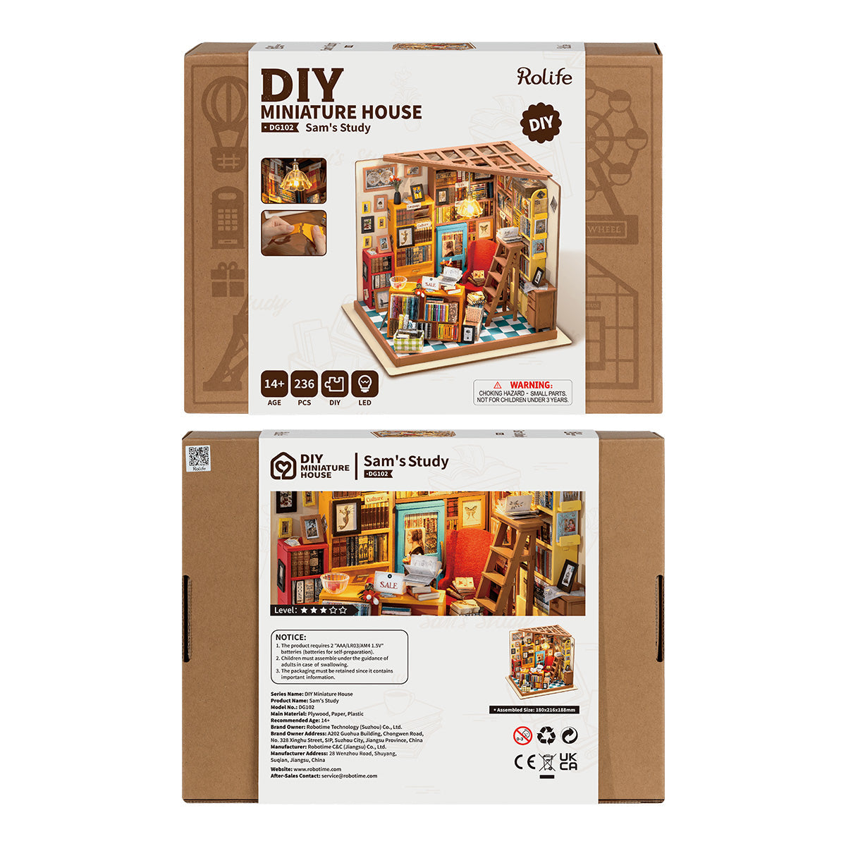 Sam's Study Library Miniature House Kit official product view 7