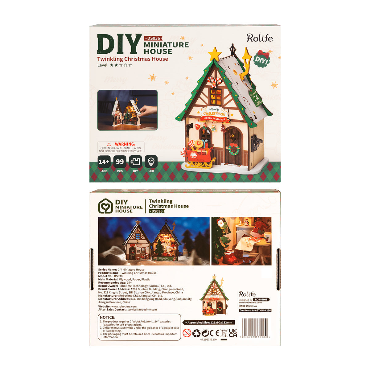 Twinkling Christmas House Miniature Kit official detail view 7