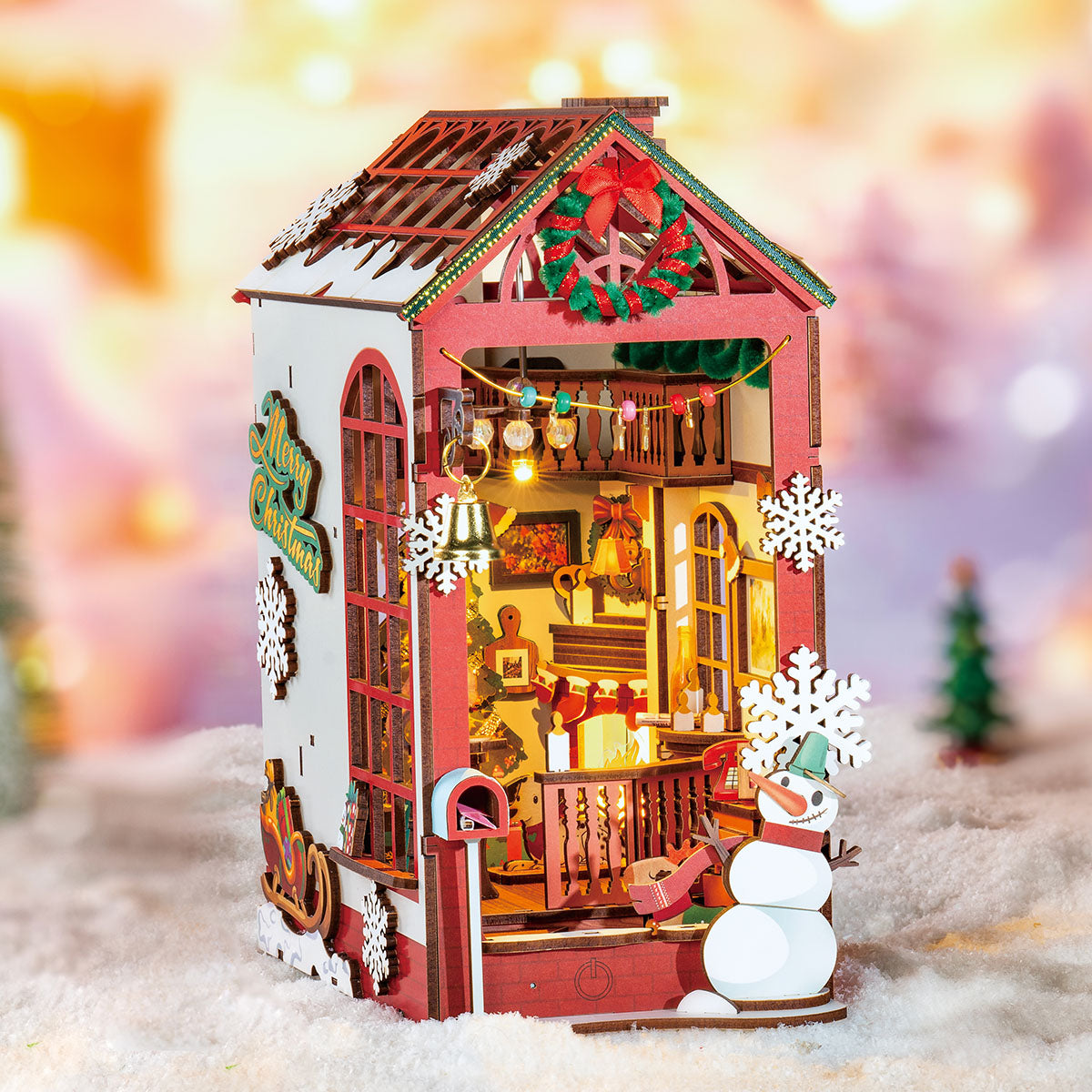 Christmas House Book Nook Kit official detail view 3