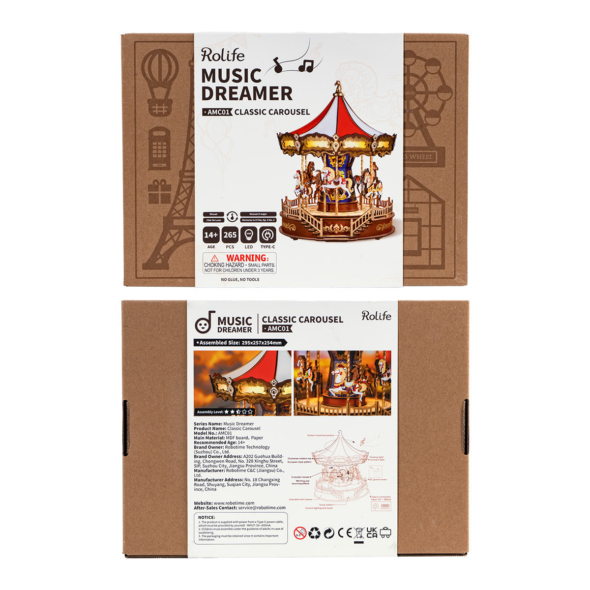 ROKR Classic Carousel Model Kit official product view 6