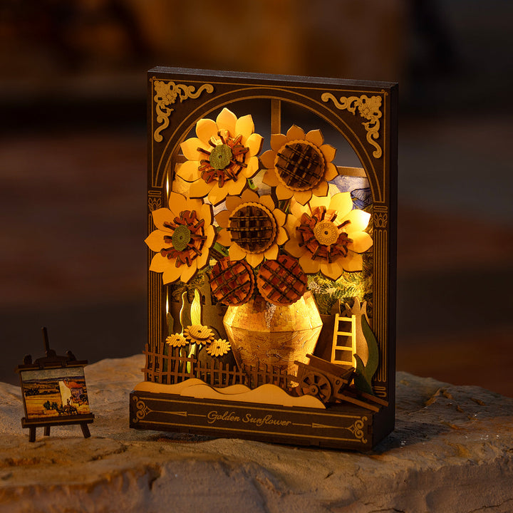 Rowood Golden Sunflower Wall Art Kit official detail view 2