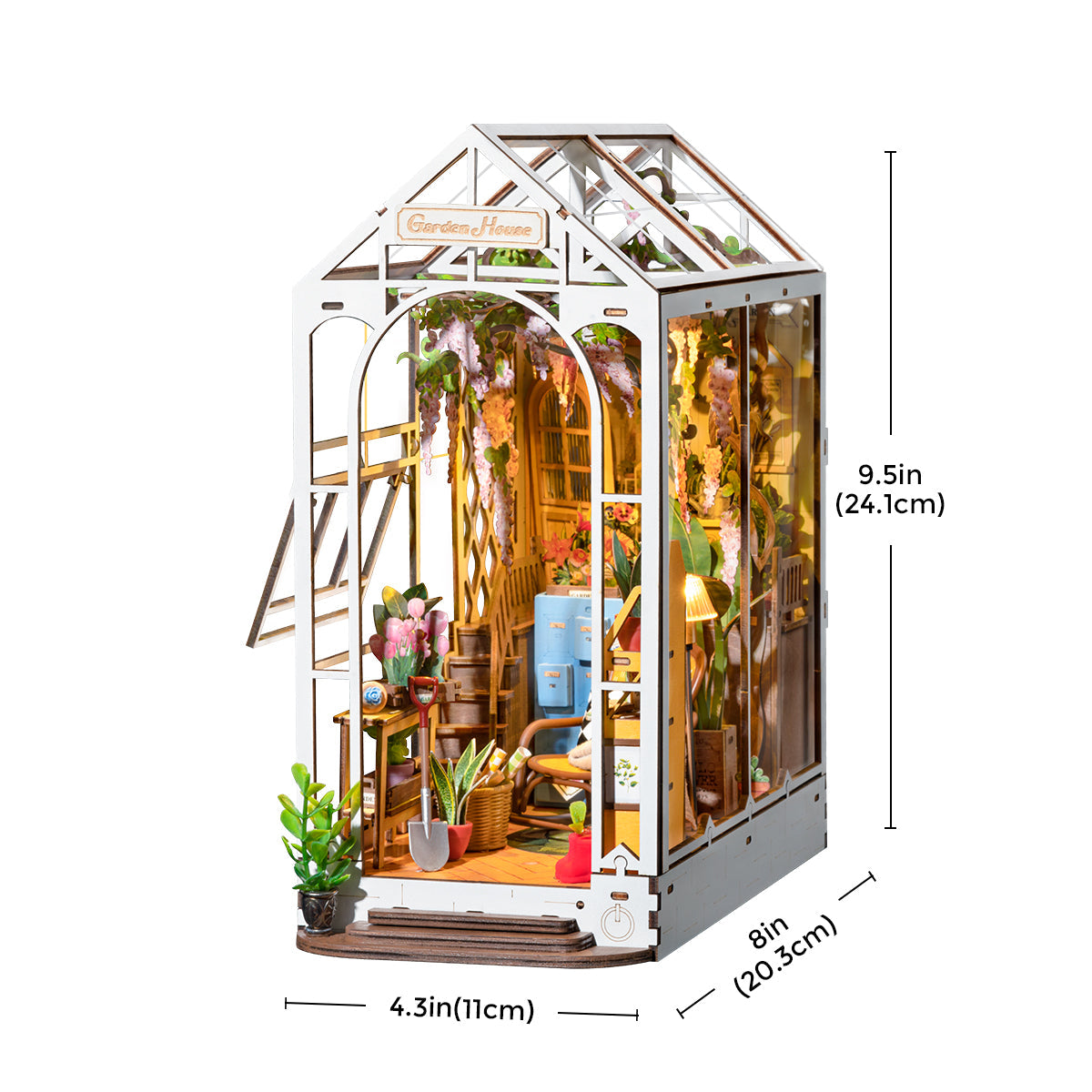 Holiday Garden House Book Nook Kit official detail view 10