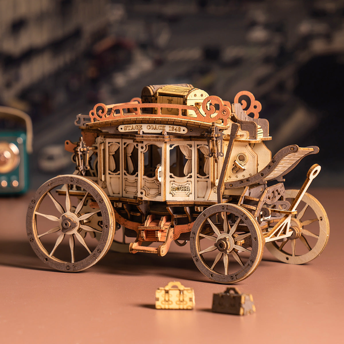ROKR Stagecoach Model Kit completed product view