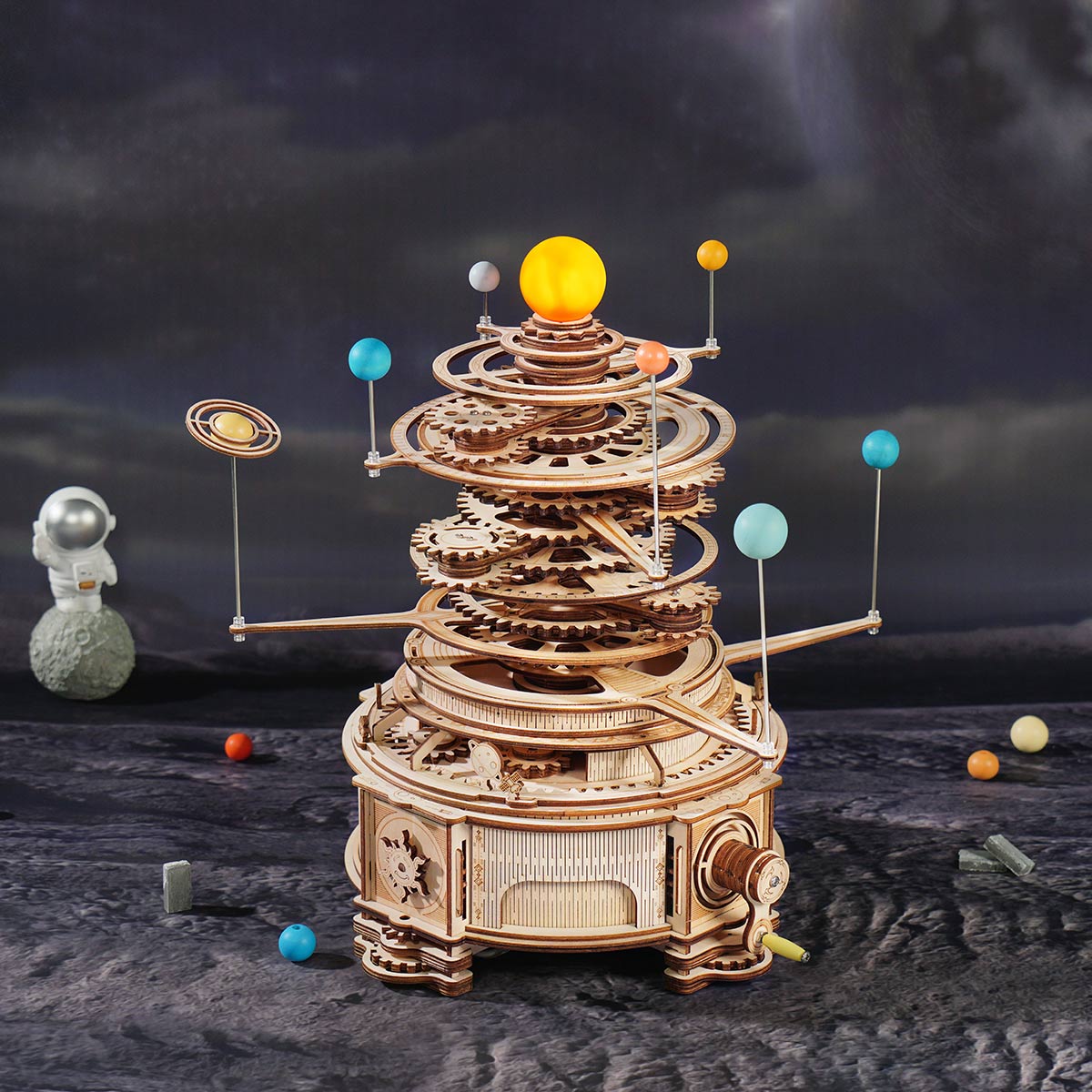 ROKR Mechanical Orrery Model Kit completed product view
