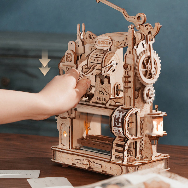 ROKR Classic Printing Press Mechanical Kit completed product view