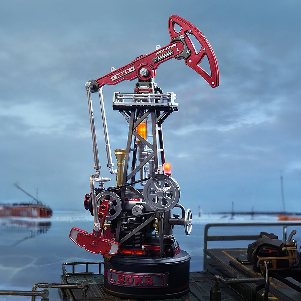 ROKR Oil Pump Jack Mechanical Model Kit official detail view 2